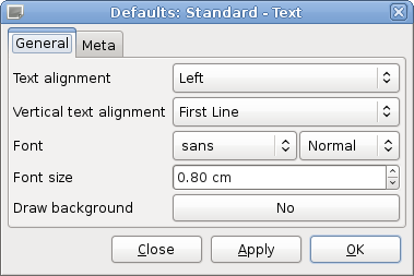 Default Text Properties