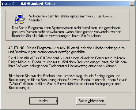 Visual C++ standard setup