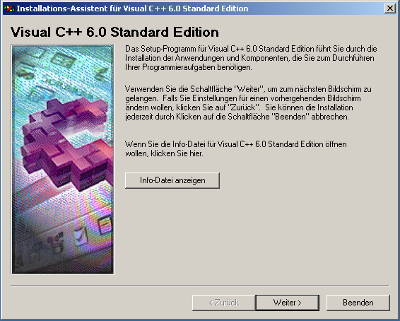 Visual C++ 6.0 installation wizard
