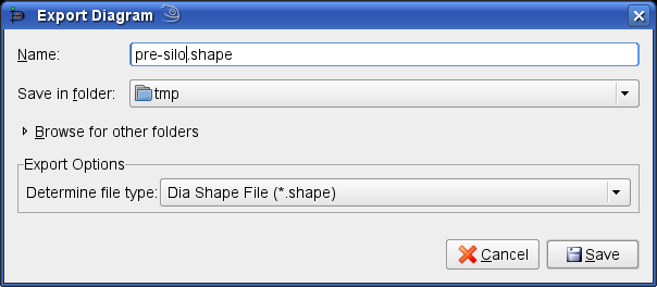 Export diagram dialog